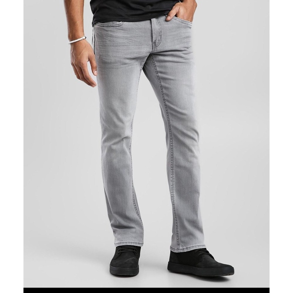BKE Casuals Men's Jake Straight Leg Gray Denim Pants 30W Stretch 5-Pocket